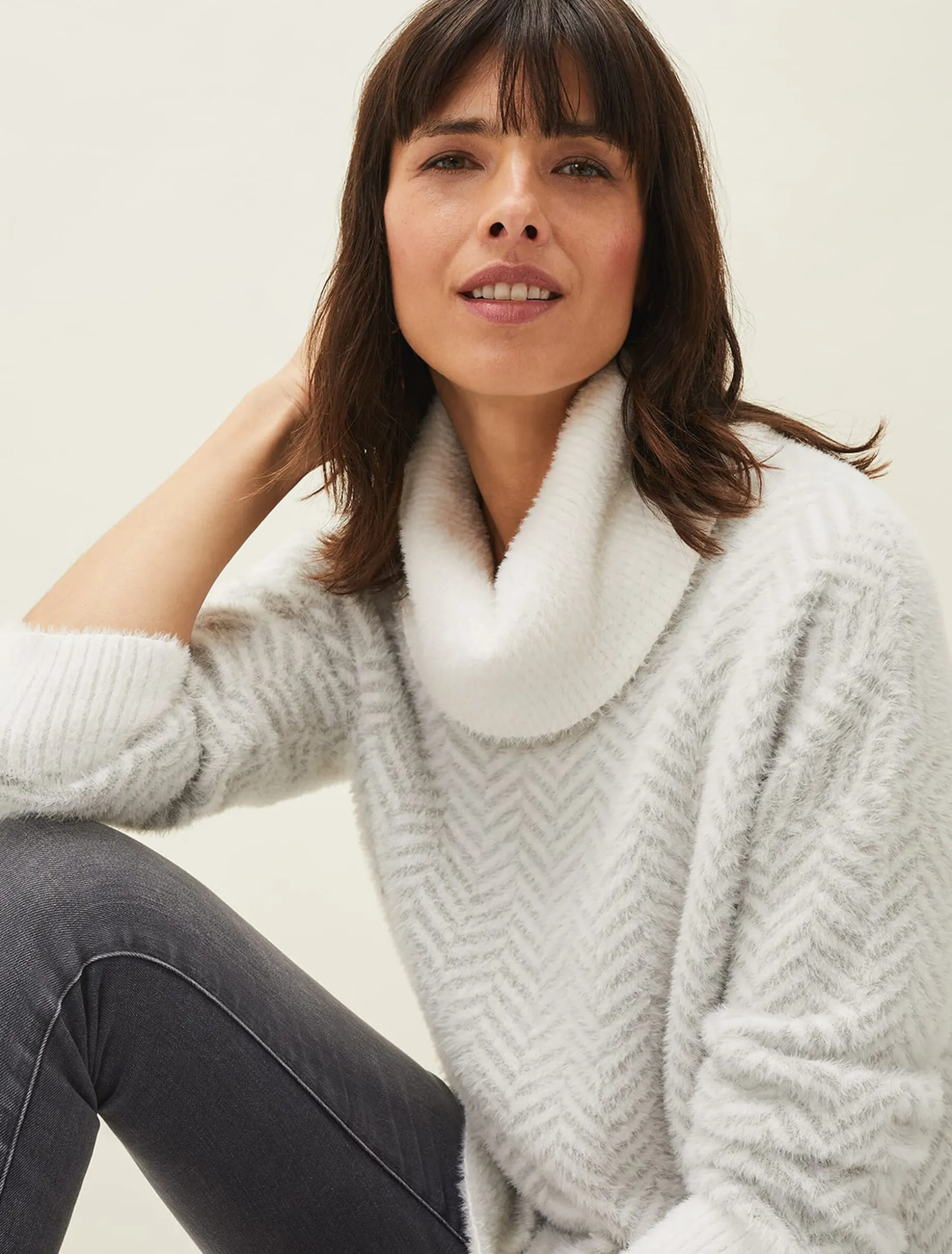 Jess Chevron Jacquard Chunky Jumper