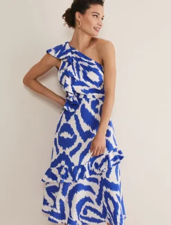 Joy One Shoulder Midi Dress
