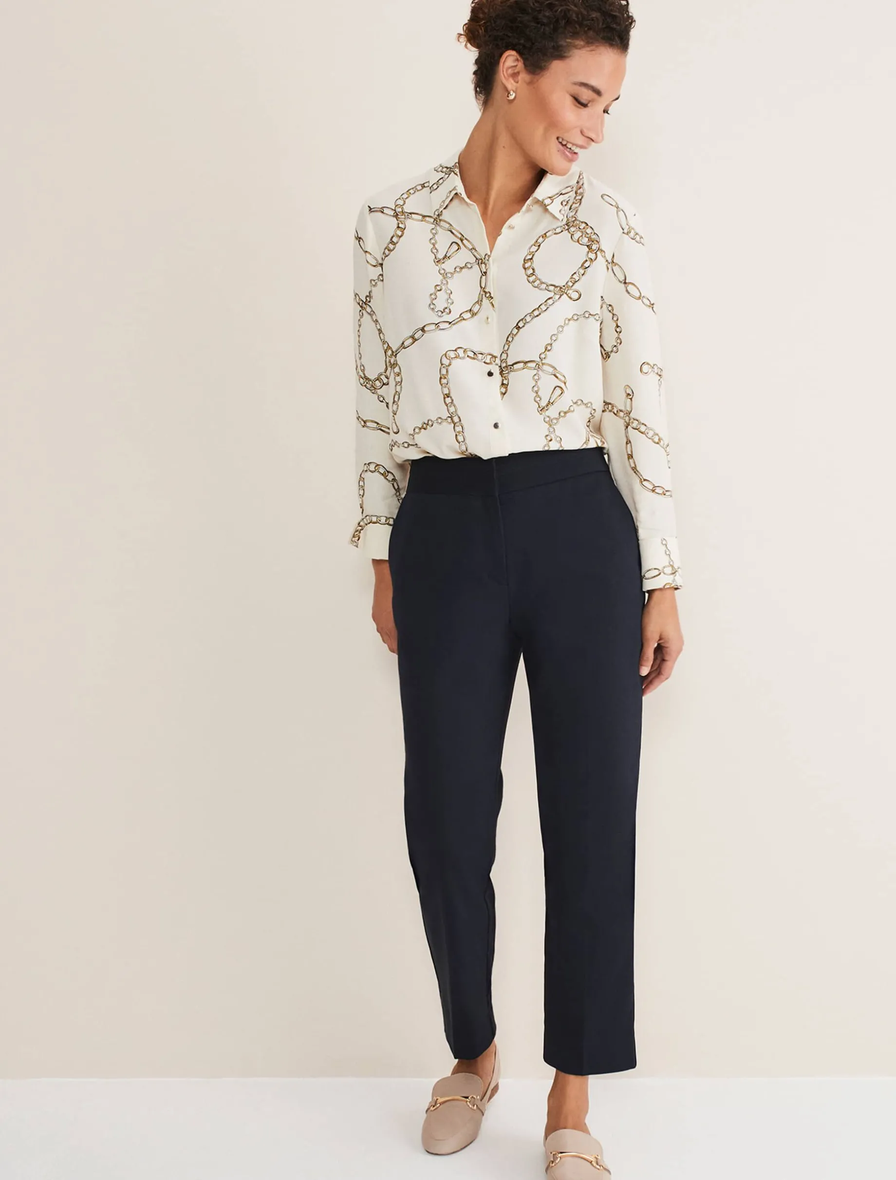 Julianna Cropped Straight Leg Trousers