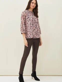 Julie Shirred Floral Blouse