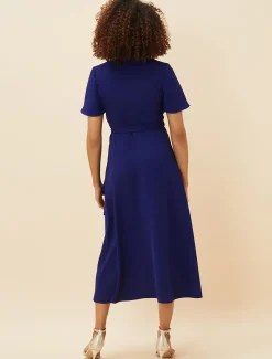 Julissa Ruffle Wrap Midi Dress