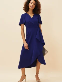 Julissa Ruffle Wrap Midi Dress