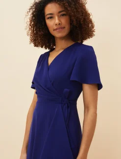 Julissa Ruffle Wrap Midi Dress