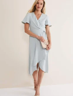 Julissa Ruffle Wrap Midi Dress