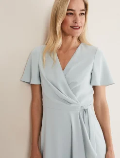 Julissa Ruffle Wrap Midi Dress