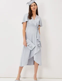 Julissa Ruffle Wrap Midi Dress