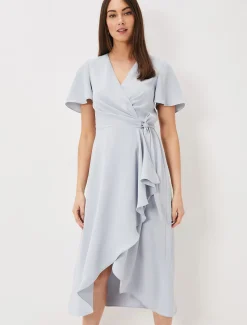 Julissa Ruffle Wrap Midi Dress