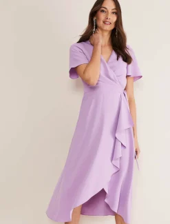 Julissa Ruffle Wrap Midi Dress