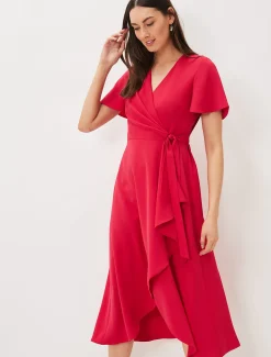 Julissa Ruffle Wrap Midi Dress