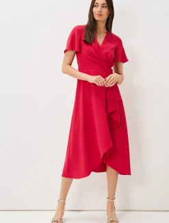 Julissa Ruffle Wrap Midi Dress