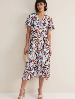 Julissa Ruffle Wrap Midi Dress