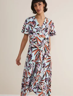 Julissa Ruffle Wrap Midi Dress