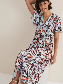 Julissa Ruffle Wrap Midi Dress
