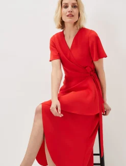 Julissa Ruffle Wrap Midi Dress