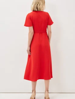 Julissa Ruffle Wrap Midi Dress