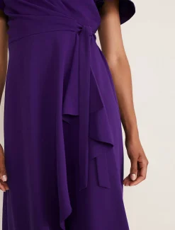 Julissa Ruffle Wrap Midi Dress