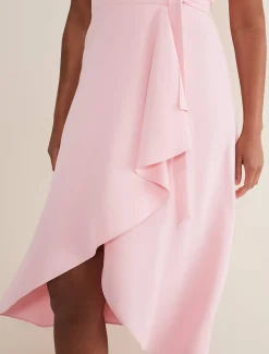 Julissa Sleeveless Ruffle Wrap Midi Dress