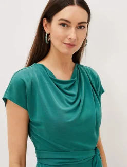 Kadence Cupro Tie Waist Dress