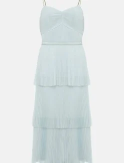 Kaia Pleated Tulle Midi Dress