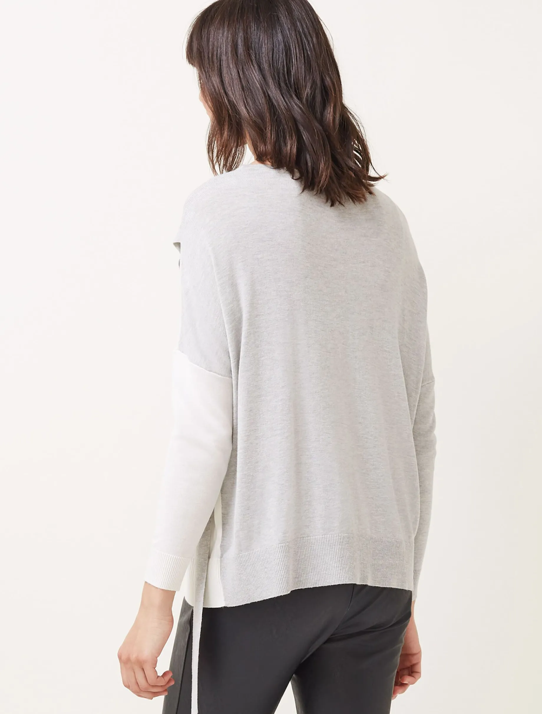 Karina D-Ring Colourblock Fine Knit Jumper