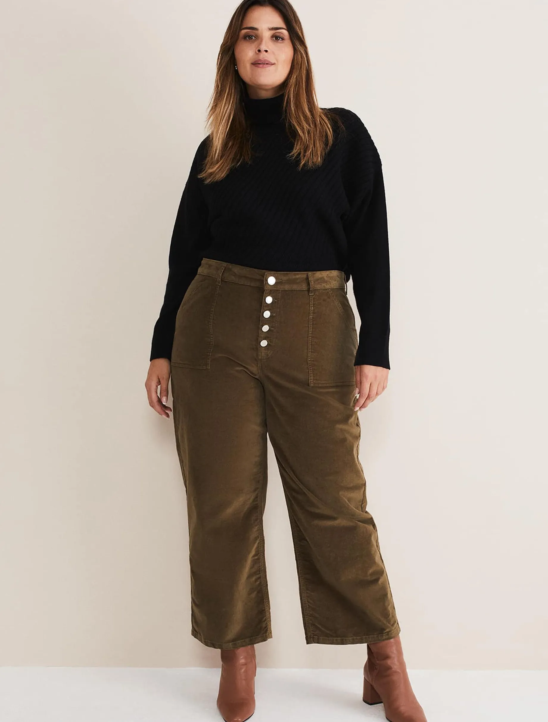 Karlie Button Through Corduroy Jeans