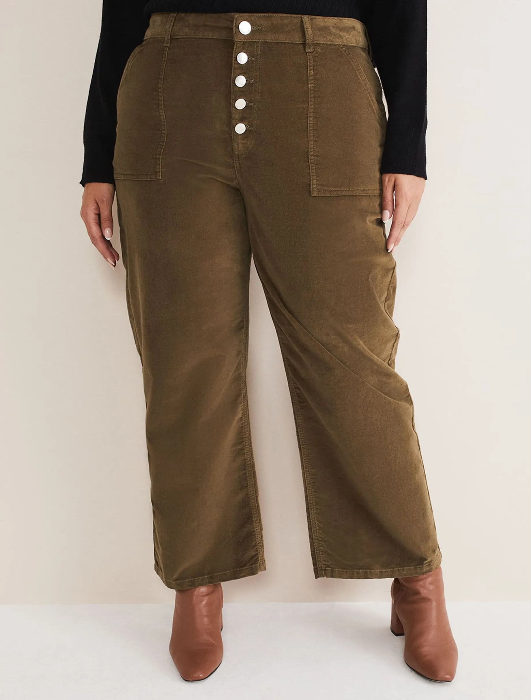 Karlie Button Through Corduroy Jeans