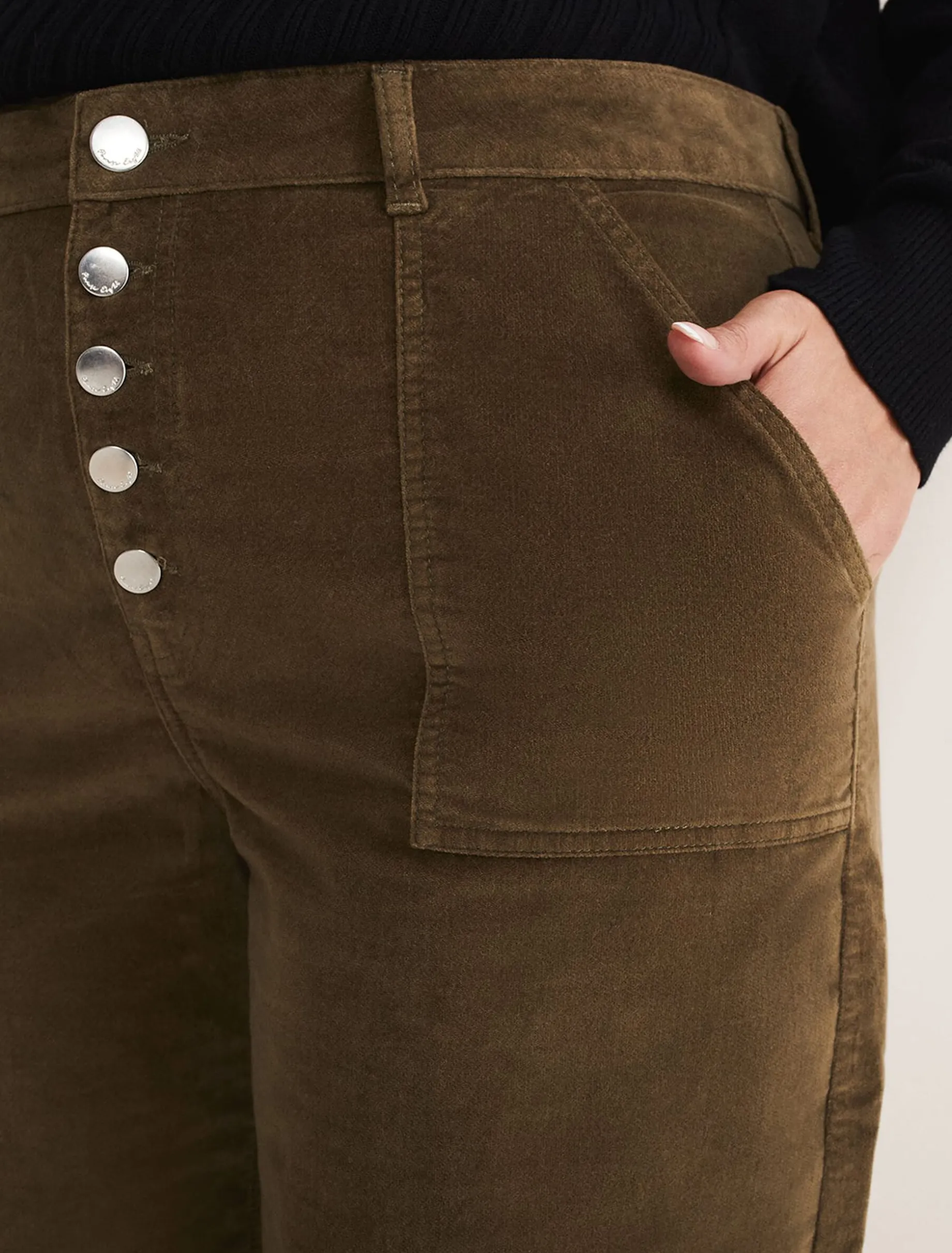 Karlie Button Through Corduroy Jeans