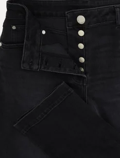 Karlie Button Through Straight Leg Jeans