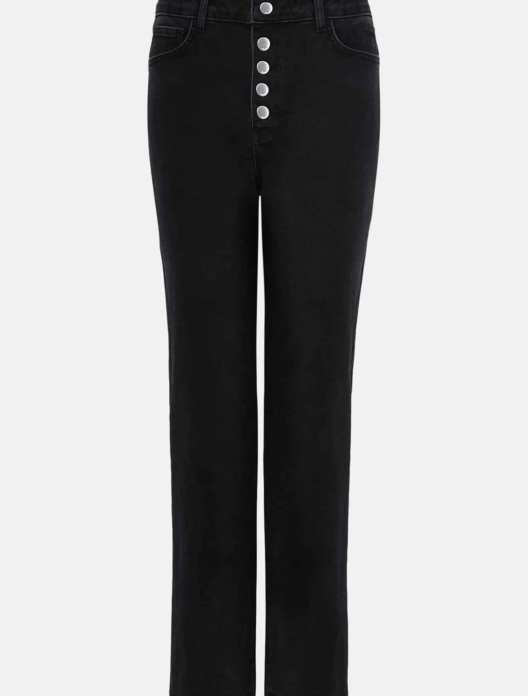 Karlie Button Through Straight Leg Jeans