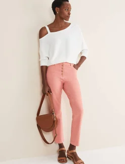 Karlie Button Through Straight Leg Jeans