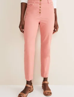 Karlie Button Through Straight Leg Jeans