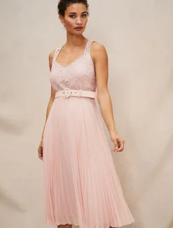 Kassidy Lace Bodice Pleat Dress