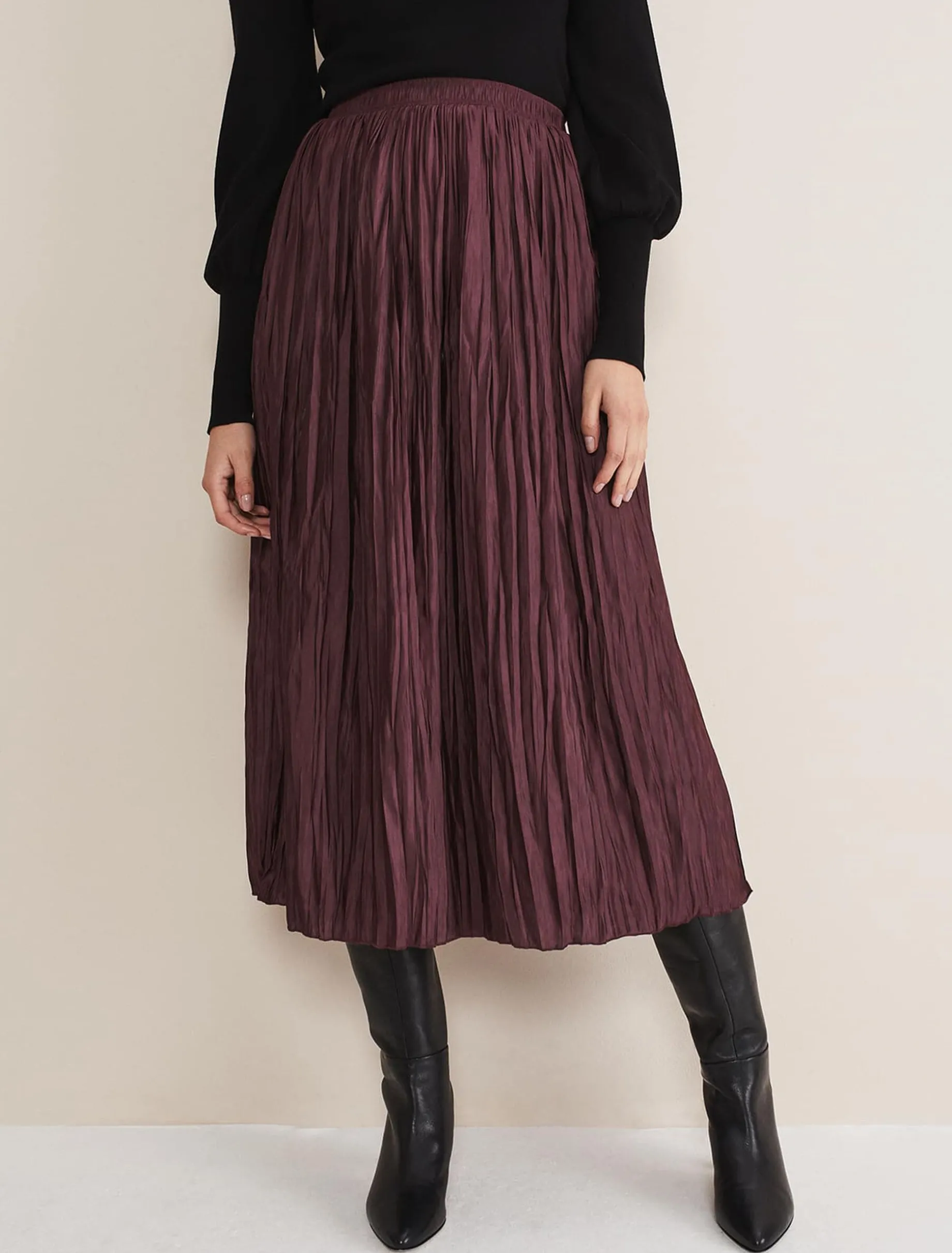 Kate Plisse Midi Skirt
