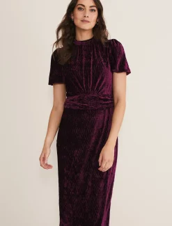 Kaylee Velvet Pleat Dress