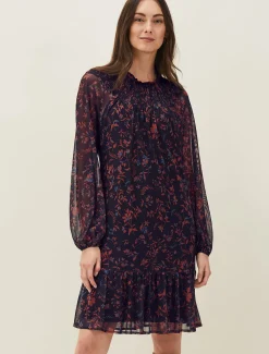 Keleigh Floral Chiffon Bell Sleeve Dress