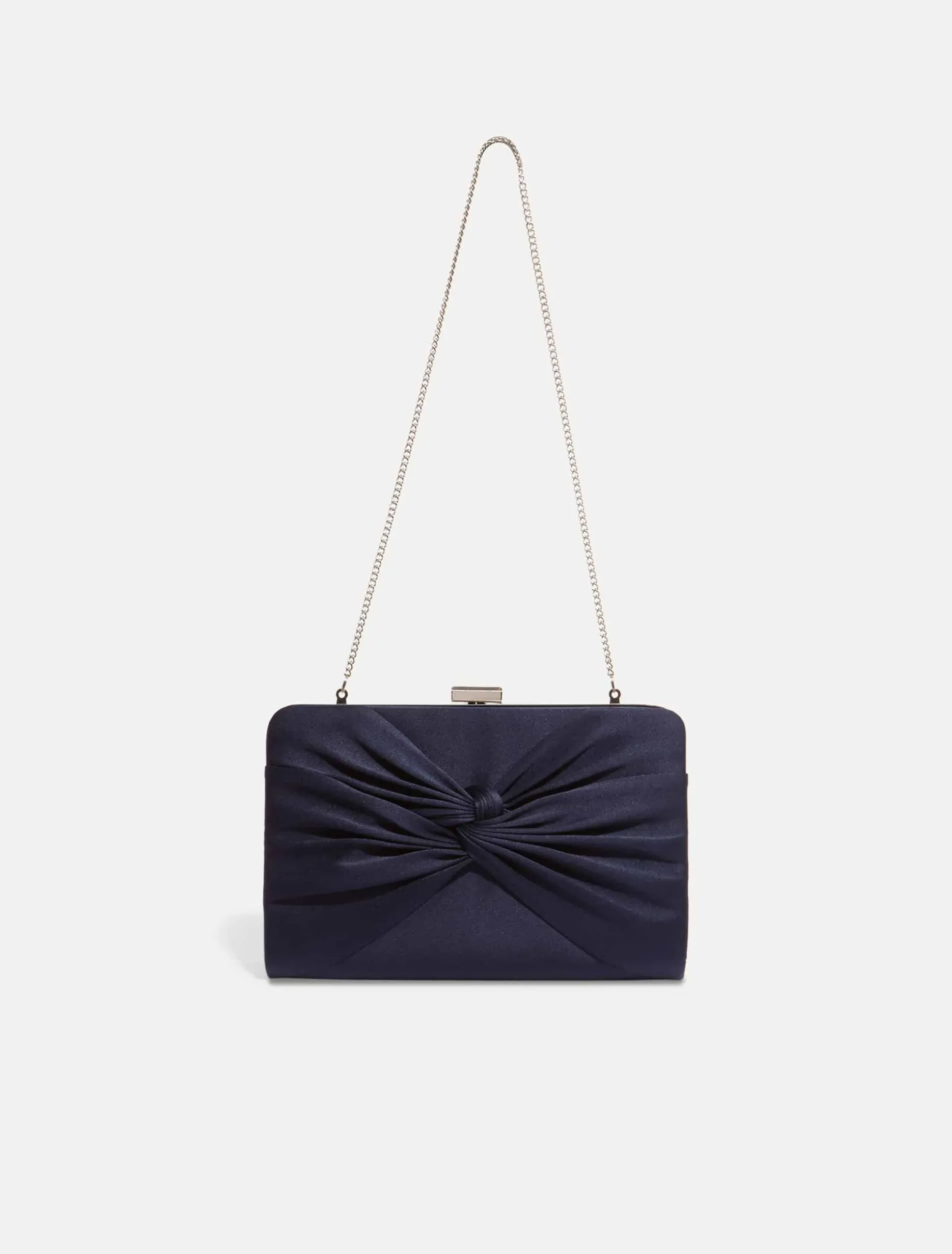 Kendall Satin Knot Front Clutch Bag
