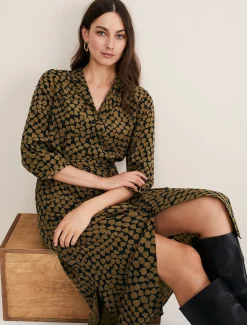 Kesia Heart Print Shirt Dress