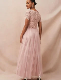 Kiera Lace Tulle Maxi Dress
