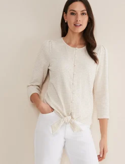 Krissie Textured Tie Front Top