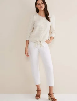 Krissie Textured Tie Front Top