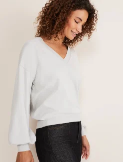 Kylie V Neck Balloon Sleeve Knit