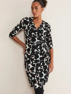 Lanor Wrap Printed Jersey Dress