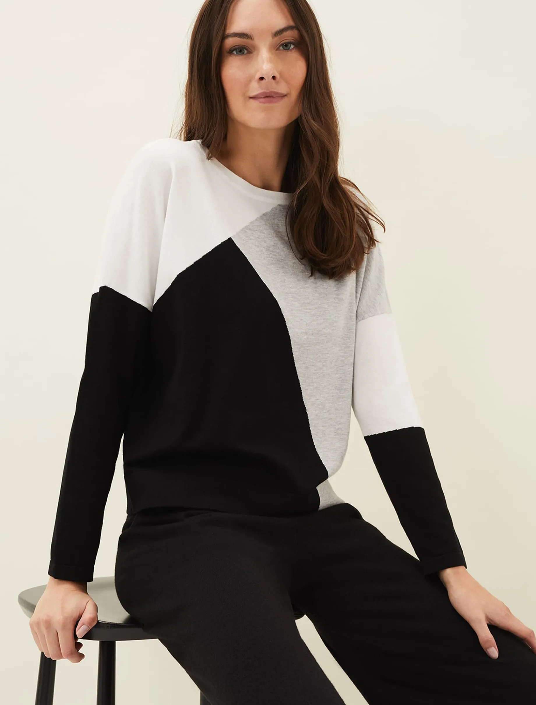 Laura Colourblock Fine Knit Jumper