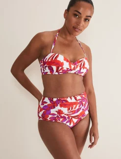 Leaf Print Bikini Top
