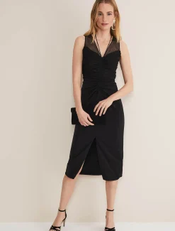 Leah Ruched Midi Dress