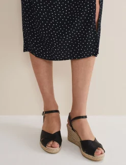 Leather Cross Front Espadrilles