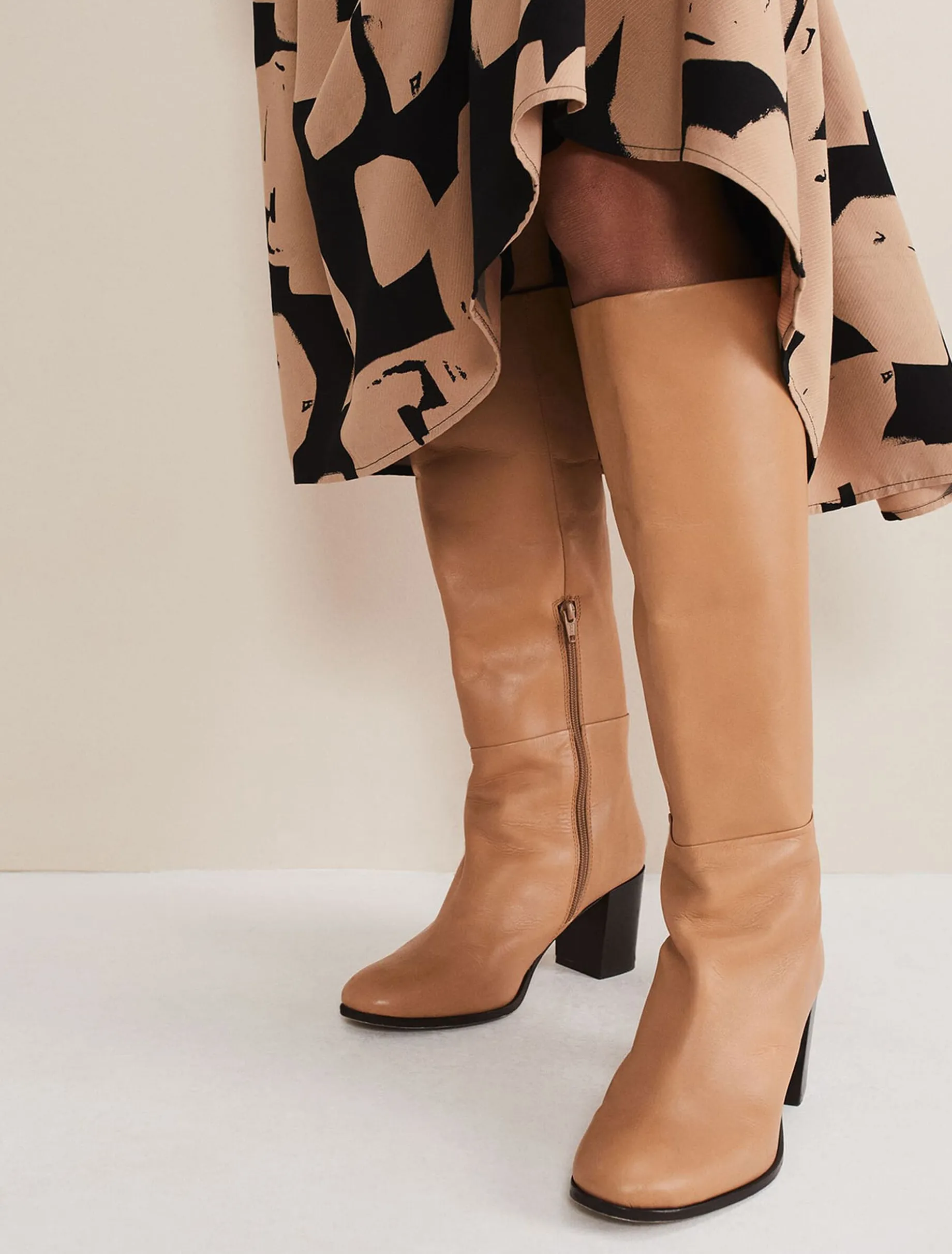 Leather Knee High Boots
