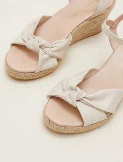 Leather Knot Front Espadrilles