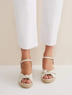 Leather Knot Front Espadrilles