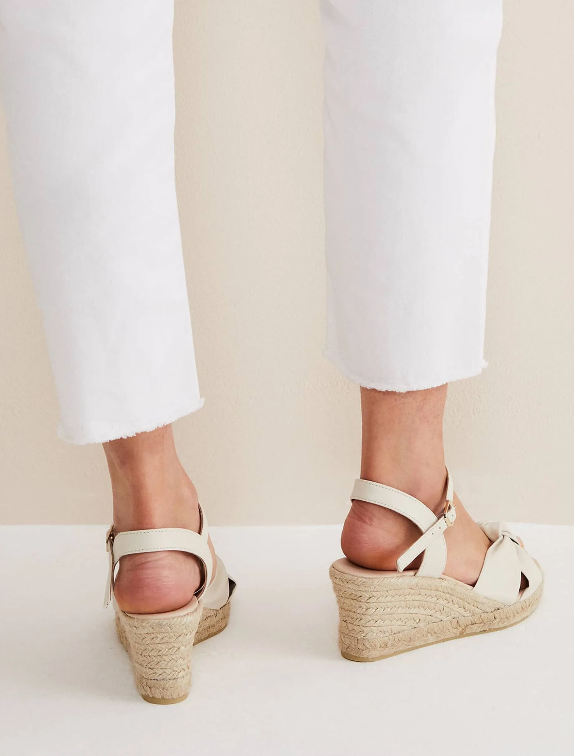 Leather Knot Front Espadrilles